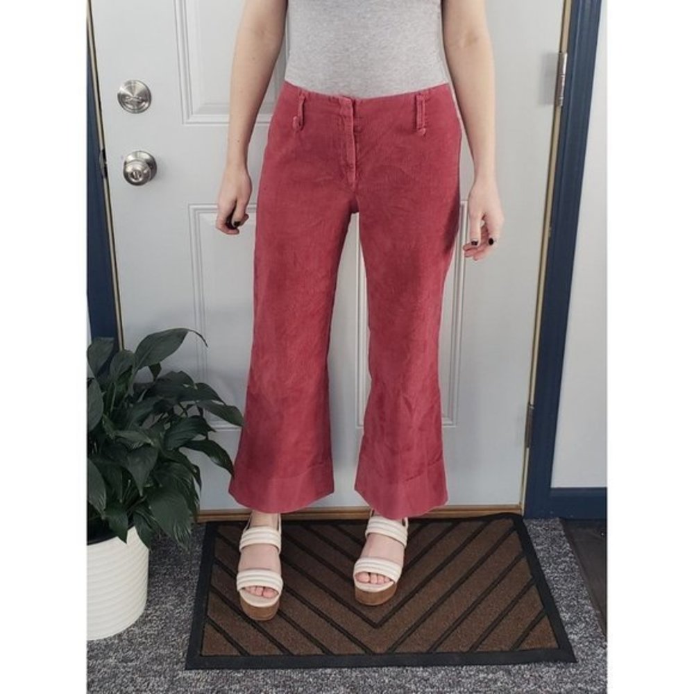 Vintage 70s Pink Corduroy Cropped Flares